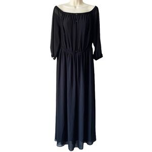 Lane Bryant Black Off the Shoulder Maxi Dress | Size 14/16